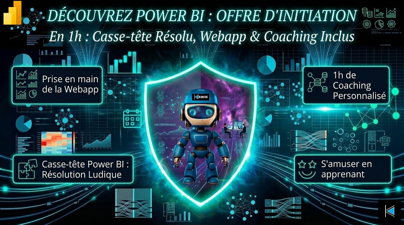DÉCOUVREZ POWER BI : OFFRE D'INITIATION - En 1h : Casse-tête Résolu, Webapp & Coaching Inclus